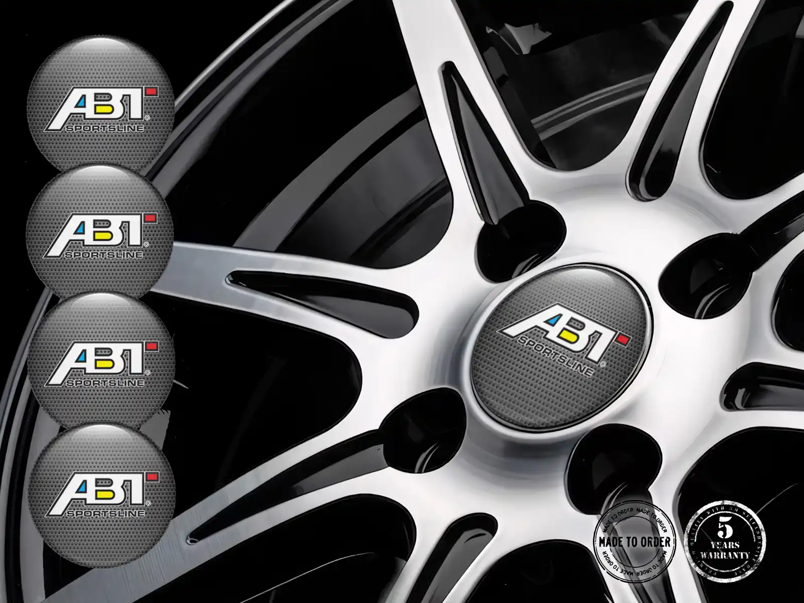 ABT Silicone Sticker Style Domed Rim Emblems